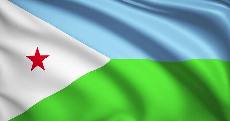 flag of Djibouti. Djibouti flag background. 4k 60FPS