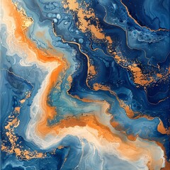 Obraz premium Abstract Ocean Waves: Vivid Hues and Textures