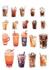 Beverages, Americano, lemonade, cold drinks, ice