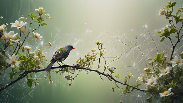 AI image generate resting bird