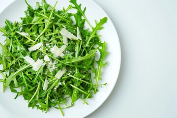 Juicy Arugula Salad with Minced Shallot Vinaigrette and Chic Parmesan