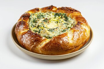 Artichoke-Spinach Dip Bread with Gooey Gruyere Cheese