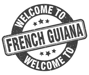 Welcome to French Guiana stamp. French Guiana round sign