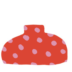 Red dot flower vase cute cartoon