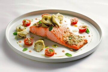 Delicious Artichoke Crusted Salmon with Mint Vinaigrette and Shallots
