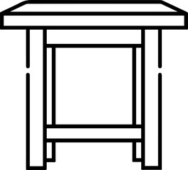 Сamping picnic table stool icon line style