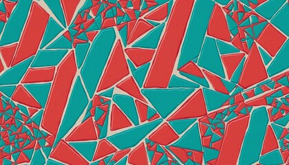 Festive geometric mosaic pattern with abstract shape