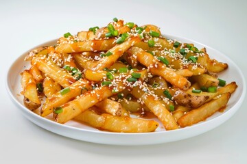 Crispy Russet Potato Fries with Tangy and Sweet Sambal Oelek Sauce