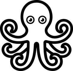 Octopus cute icon line style