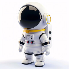 3D Astronaut: The astronaut cartoon mascot, clad in a detailed space suit with a shiny helmet, exudes a sense of adventure and exploration. This charming 3D character, with its cheerful expression.