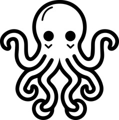 Octopus cute icon line style