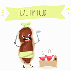 Cute peanut nut characters, funny nuts, with different activities, outdoor, sports,musical instrument. Organic food, healthy food, illustrations for kids menu.