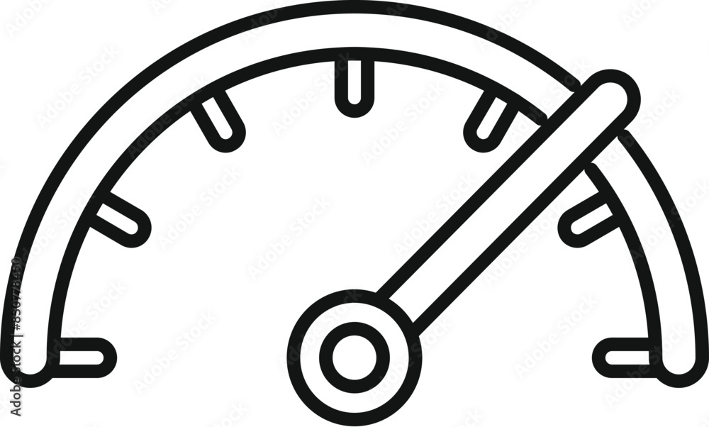 Poster minimalist vector speedometer icon outline in black and white for web and app design, representing s