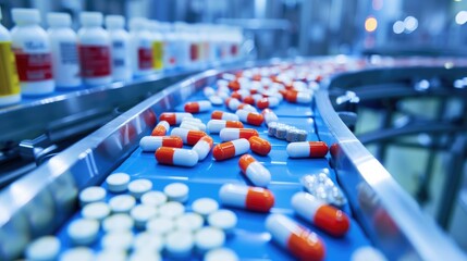 Fototapeta premium Pharmaceutical industry and drug manufacturing 