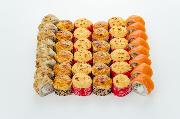 sushi set on a white background