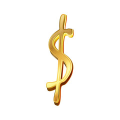 Fototapeta premium luxury golden dollar currency icon transparent png or isolated on white background