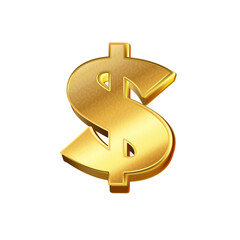 luxury golden dollar currency icon transparent png or isolated on white background