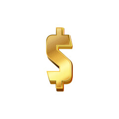 luxury golden dollar currency icon transparent png or isolated on white background
