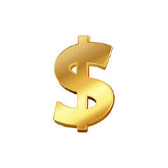 luxury golden dollar currency icon transparent png or isolated on white background