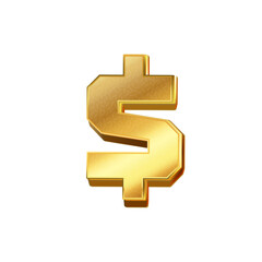 luxury golden dollar currency icon transparent png or isolated on white background