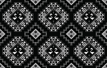 pattern in ethnic concept. There are geometric shapes in this ethnic pattern makes it looks Indian style This ethnic design is suitable for textile industry, fashion industry and also home decorating