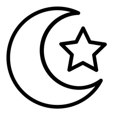 star moon symbol line style