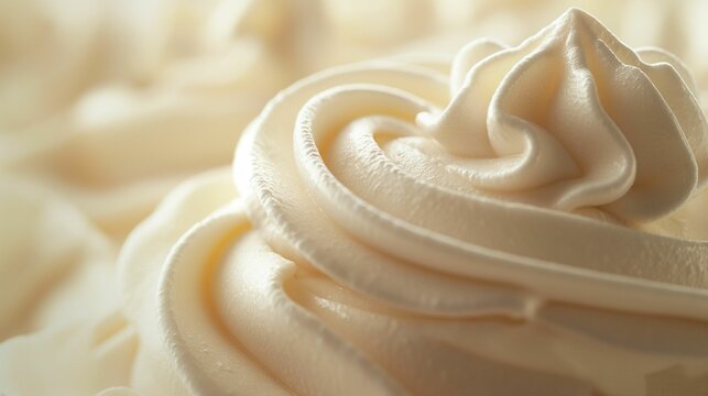 Close-up of vanilla soft serve ice cream in a cup.