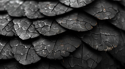 Close Up of Black and White Leaf