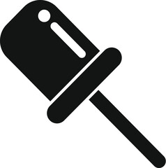 Black icon of an ice cream on a stick with a white background, ideal for graphic design elements