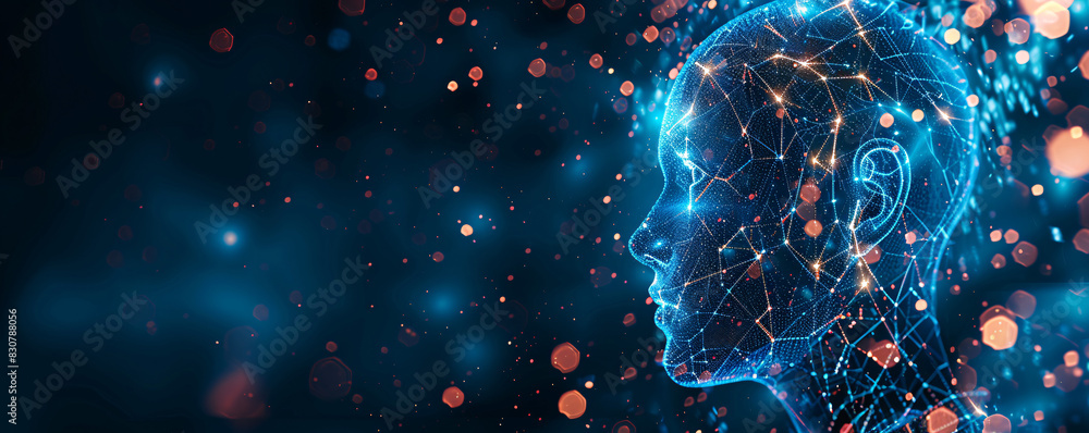 Poster artificial intelligence abstract with room for text