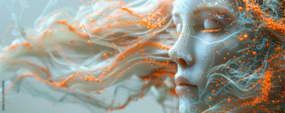 Aufkleber artificial intelligence abstract with room for text