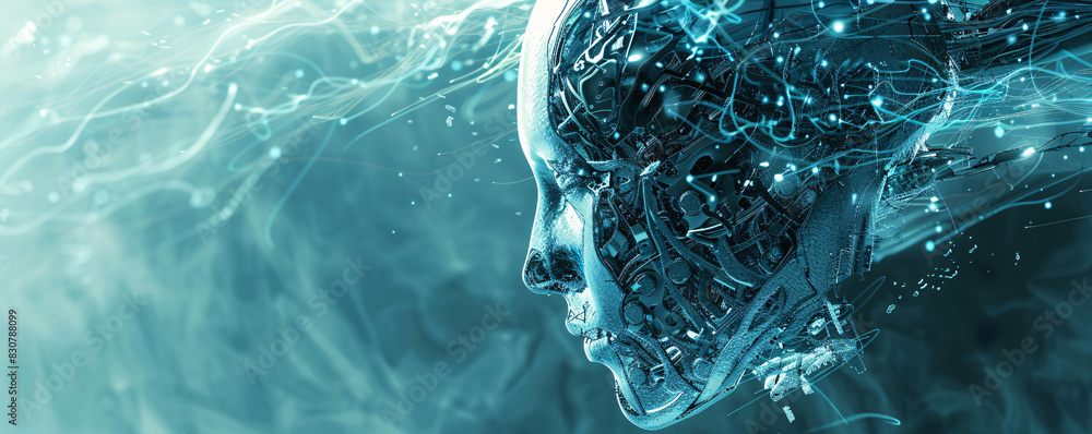 Aufkleber artificial intelligence abstract with room for text