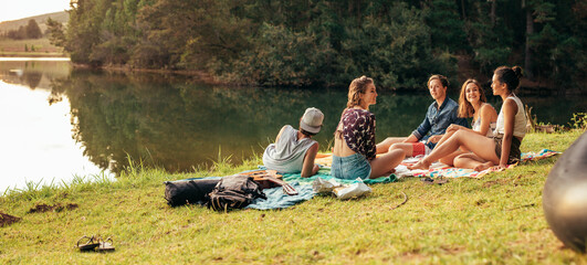 Young friends enjoying a day at the lake.