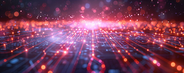 Fototapeta premium Quantum computing background with free space for text