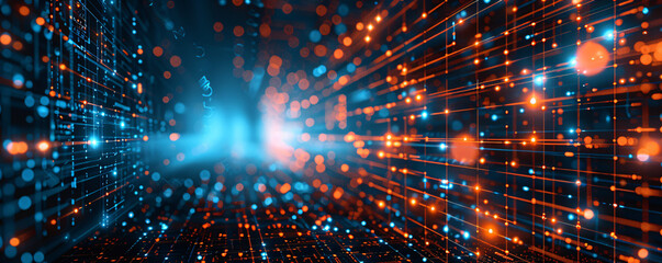 Obraz premium Quantum computing background with free space for text