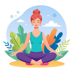 yoga in the lotus pose