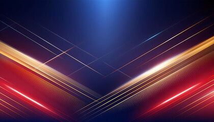abstracts multi color dark blue, red gold neon light visual geometry motion cyber graphic technology digital concept