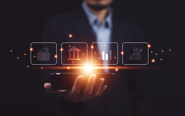 Businessman investment in stock market invest for business growth.