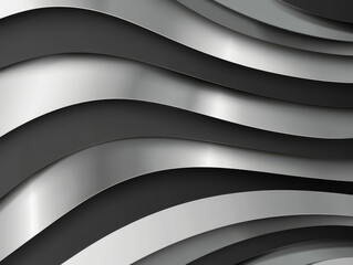 A sleek abstract design featuring black and silver geometric layers.