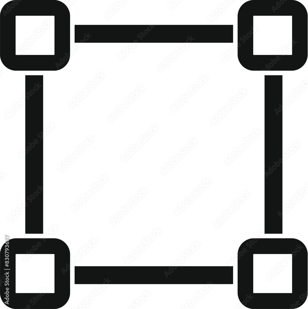 Poster black and white vector graphic of a minimalist rectangular frame or border design
