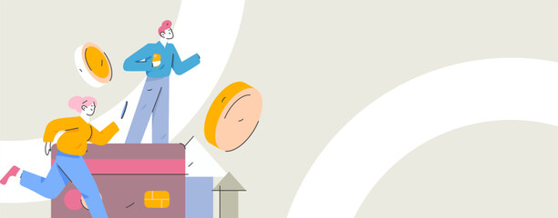 Marketing planning business characters flat vector concept operation hand drawn illustration
