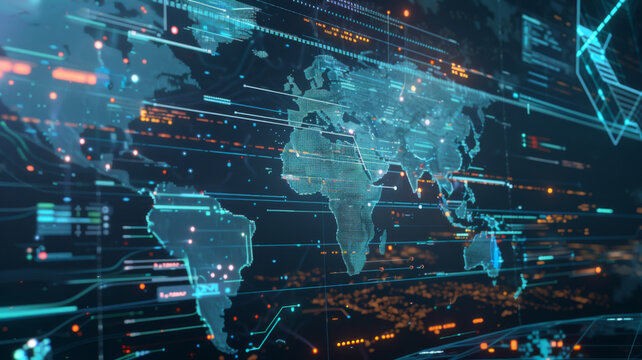 Monitoring And Managing Security Technology In A Military Surveillance Hub Headquarters. Concept Military Surveillance