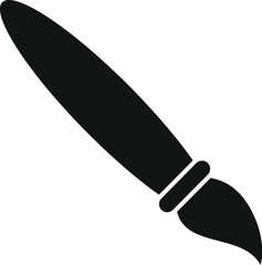 Black vector icon of a paint brush suitable for graphic design elements