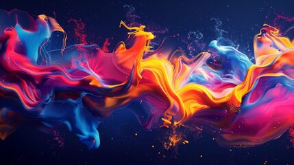 Fototapeta premium A dynamic explosion of colors in an abstract splash design creates a visually captivating backdrop for a website that celebrates artistic expression