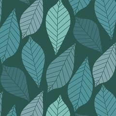  Abstract natural leaves pattern, vintage illustration background,  vector green leaf monochrome graphic abstract design.eps 10.