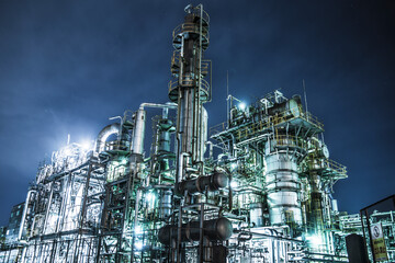 川崎・千鳥町の工場夜景【神奈川県・川崎市】　
Night view of a factory in Kawasaki City - Japan