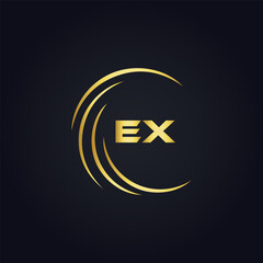 EX logo. E X design. White EX letter. EX, E X letter logo design. E X letter logo design in FIVE, FOUR, THREE, style. letter logo set in one artboard. E X letter logo vector design.