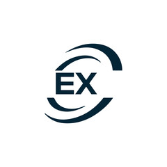 EX logo. E X design. White EX letter. EX, E X letter logo design. E X letter logo design in FIVE, FOUR, THREE, style. letter logo set in one artboard. E X letter logo vector design.