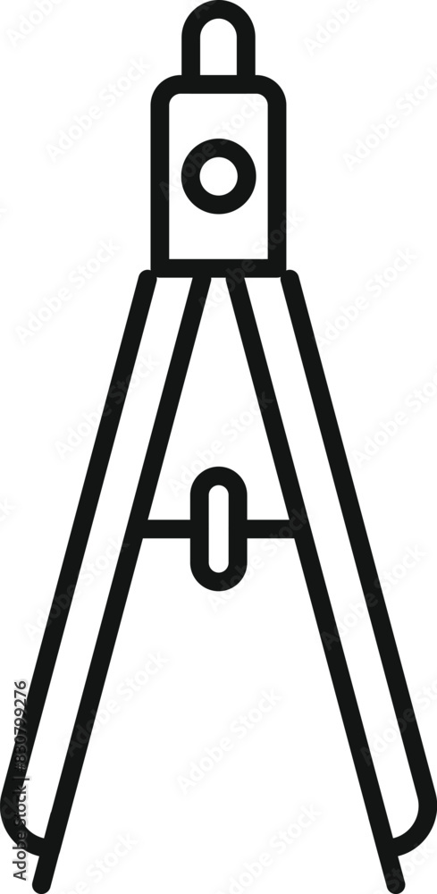 Poster simple and clear vector illustration of a precision compass used for drafting and design