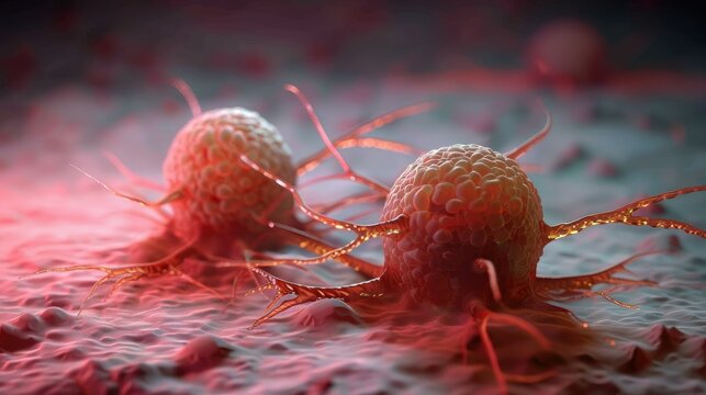 Concept picture of a cancer cell being defeated by medical treatment. Compatible for health and medical relate contents.